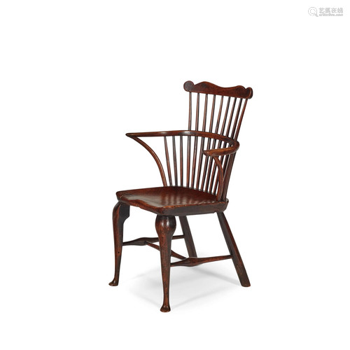 GEORGE II ELM WINDSOR ARMCHAIR 18TH CENTURY