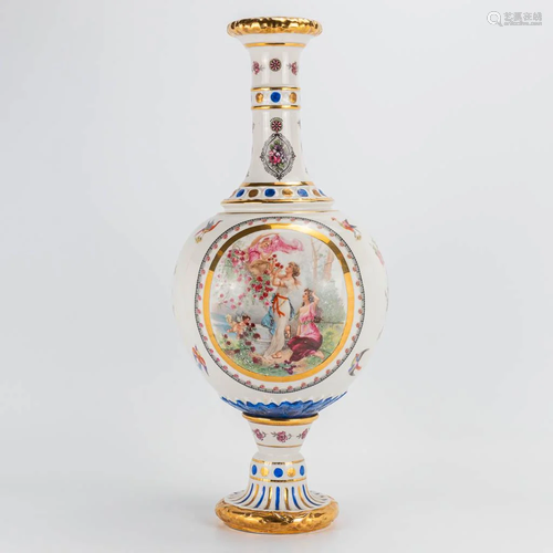 A vase with romantic scene and made of porcelain 'Petre