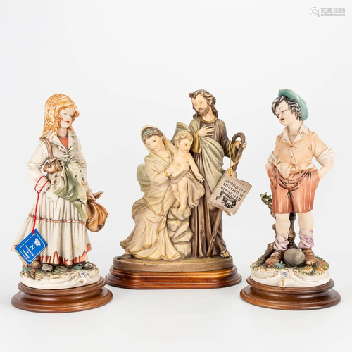 A collection of 3 Capodimonte statues of which 2 are