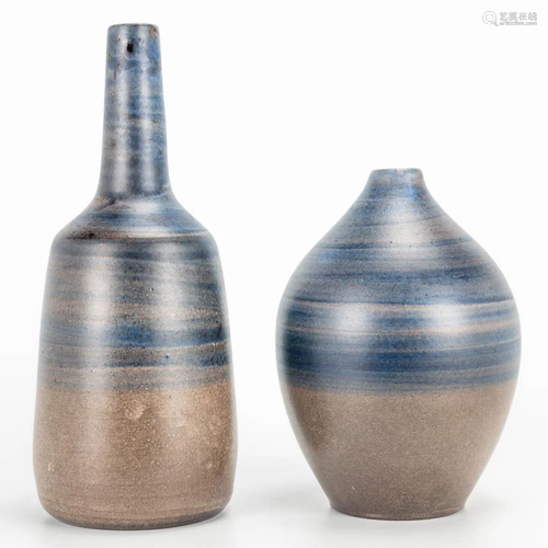 A pair of 2 mid-century vases made of Swiss ceramics