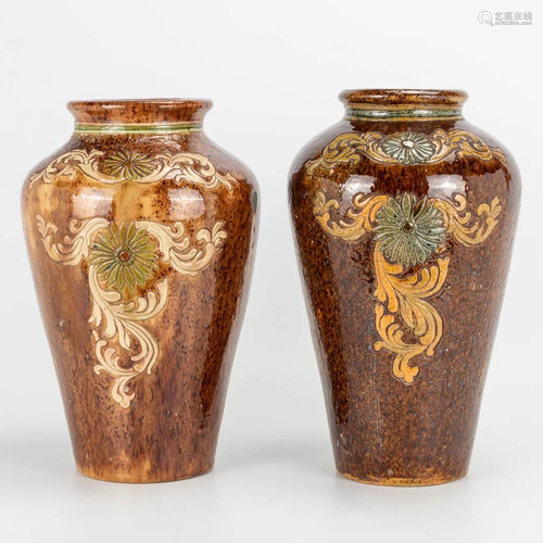 A pair of vases in Flemish Earthenware and with