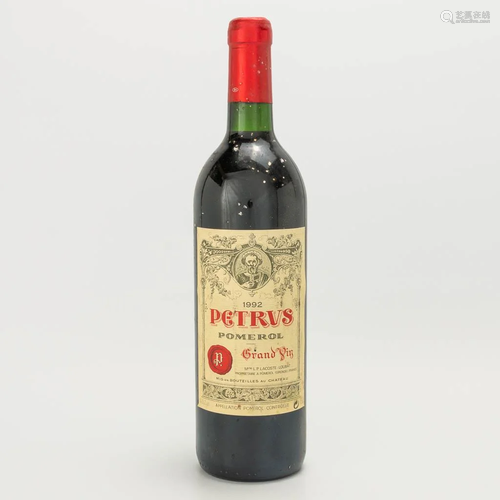 A bottle of Chateau Petrus, 1992.