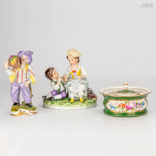 A collection of 3 porcelain items made in Germany and