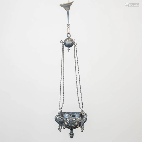 A neogothic 'Eternal light' made of silver-plated