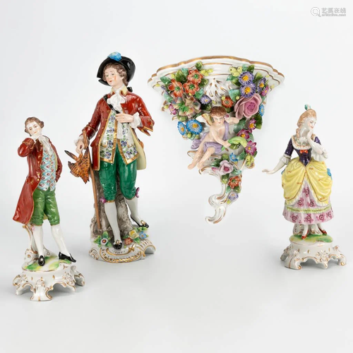 A collection of 4 figurines made of porcelain, marked