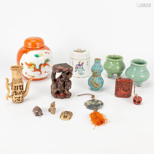 An assembled collection of 12 items with Chinese and