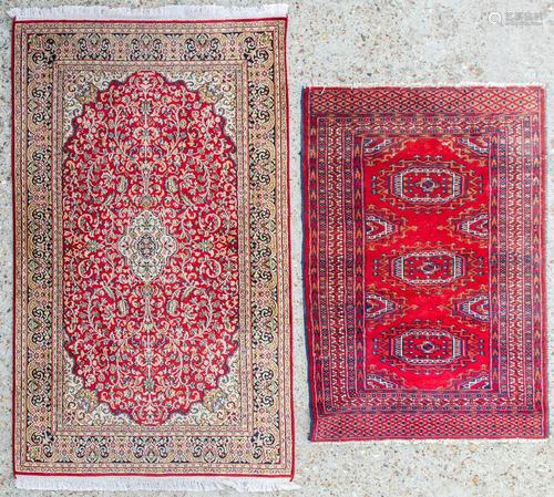 A collection of 2 Oriental carpets, Kashmir and