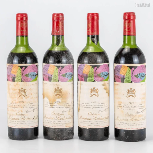 A collection of 4 bottles of Chateau Mouton Rothschild