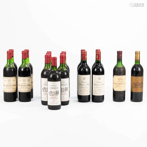 A collection of 5 different types of bottles of Margaux