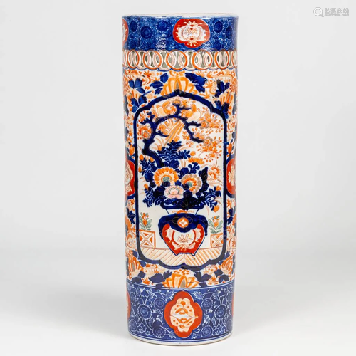 An Imari umbrella stand, vase made of porcelain in