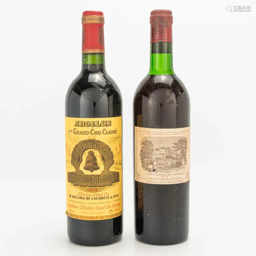 A bottle of Chateau Angelus, 1998, and a bottle of