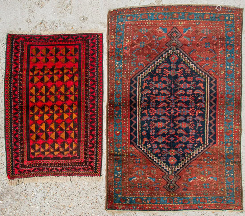 A collection of 2 Oriental, hand-made carpets.