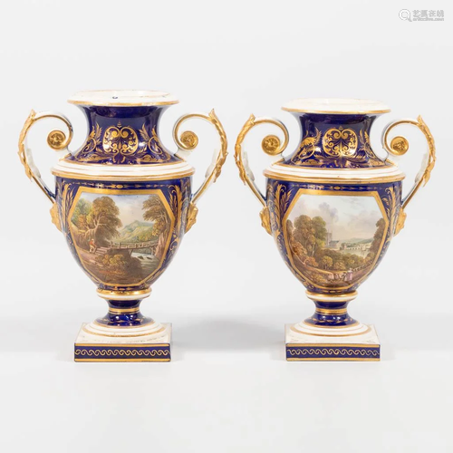 A pair of Royal Worcester English porcelain vases, with