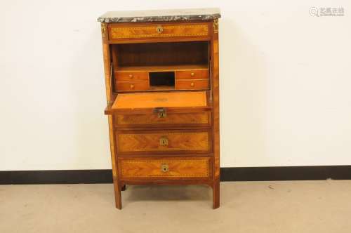 A nice and compact early 20th century French inlaid secretai...