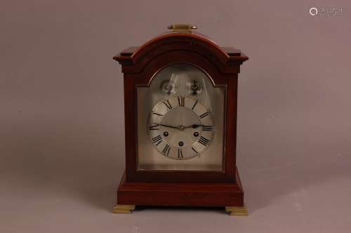 An Edwardian period mahogany cased mantle clock, 37cm, with ...