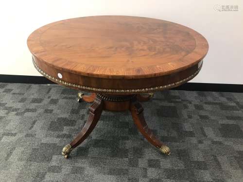 A William IV or later mahogany centre table, circular drum t...