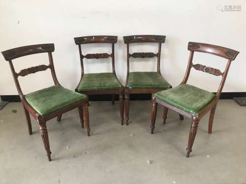 A set of four Regency mahogany dining chairs