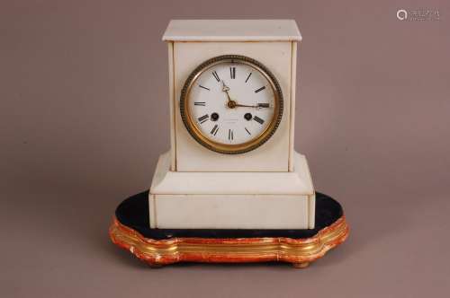 An early 20th century French alabaster mantle clock from F.L...