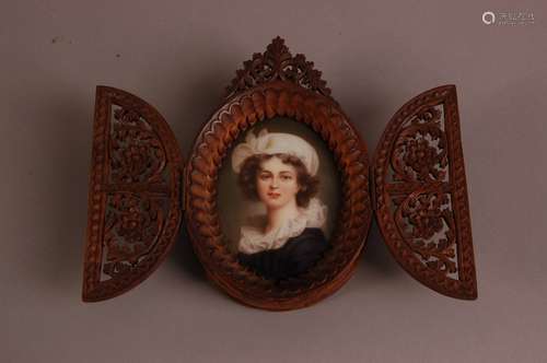 A second half 19th century German porcelain portrait plaque,...