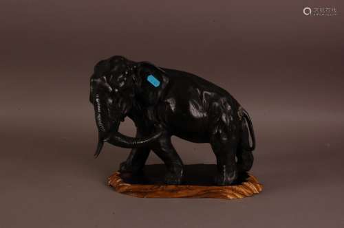 A early 20th century bronzed spelter figure of an elephant, ...