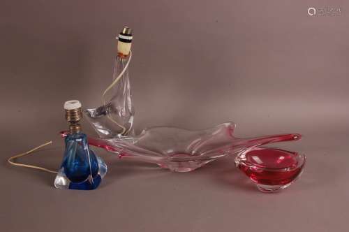 Four items of mid 20th century European glass, including a b...