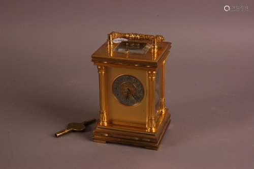A nice early 20th century repeater brass carriage time piece...