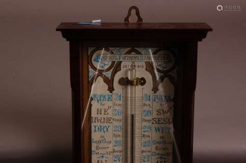 A reproduction Admiral Fitzroy Barometer, in mahogany case, ...