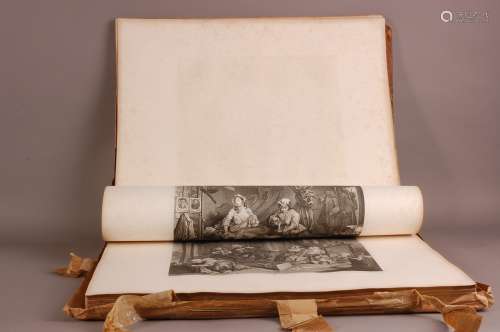A large Victorian book, The Works of William Hogarth, 67cm b...
