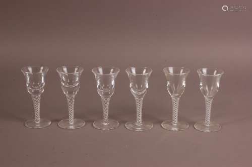 A set of six second half 20th century liquor glasses, 13.5cm...
