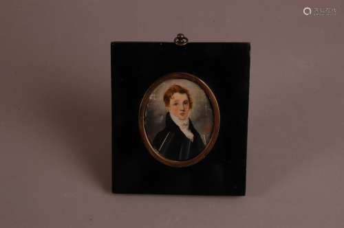 A Georgian portrait miniature, 7.5cm by 6.5cm, depicting Dan...