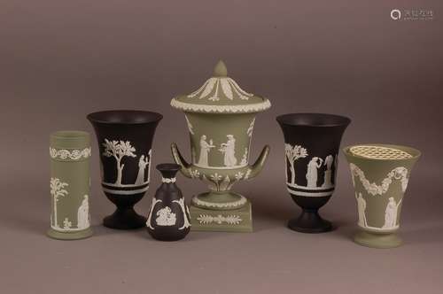 Six second half 20th century Wedgwood Jasperware pottery ite...