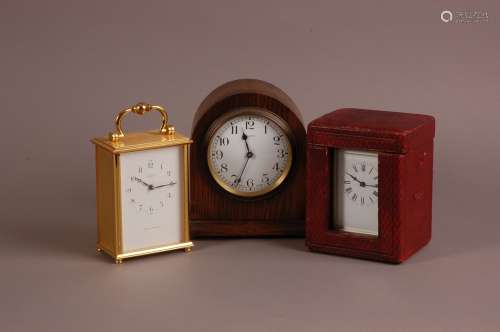 Three small Edwardian and later and later clocks, including ...