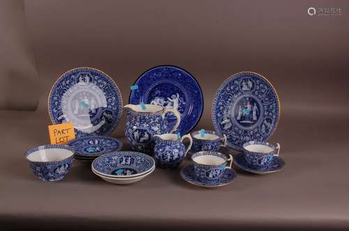 A part set of Copeland Spode pottery Greek pattern tea ware,...