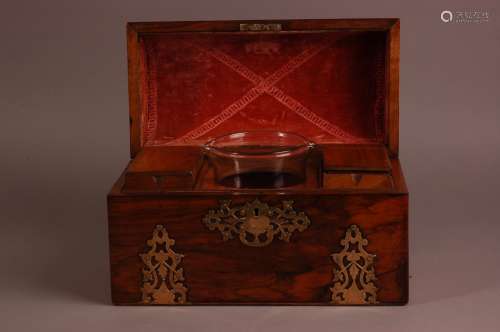 A Victorian rosewood tea caddy from Austin Westmoreland St D...