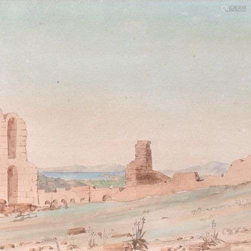 Ecole française du XIXè siècle Paysage de Grèce Aquarelle, v...