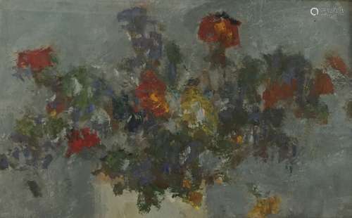 Michel MALY (1936) Bouquet de fleurs Huile sur papier H. 16,...