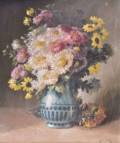 Emile GODCHAUX (1860-1938) Bouquet de fleurs Huile sur toile...