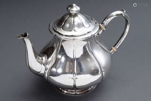 A late Biedermeier teapot in a bulbous form, MM: Matthias (p...