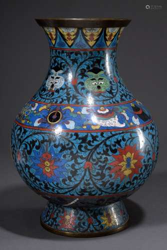 A large Chinese cloisonné baluster vase in 