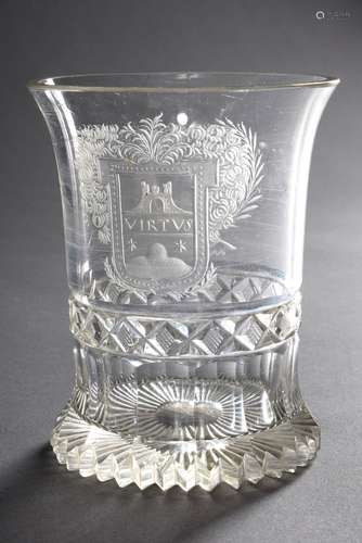 Masonic Ranftbecher with fine engraved decoration 