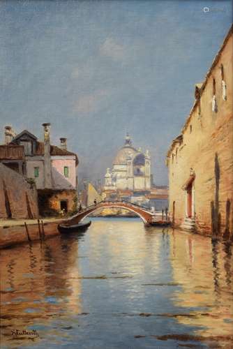 Lutteroth, Askan (1842-1923) “Canal in Venice with a view of...