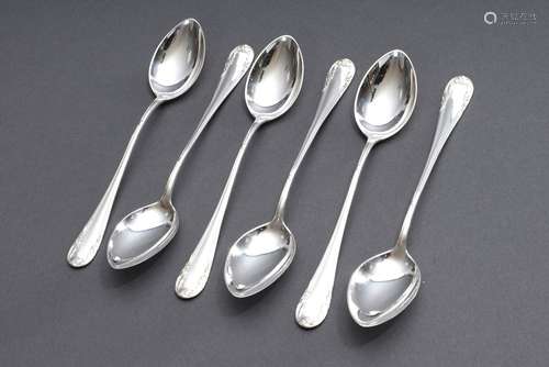 6 teaspoons with floral decor on the handle, manufact. Breme...