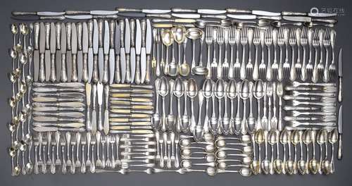 217 pieces of cutlery in neo-rococo style, with monograms 