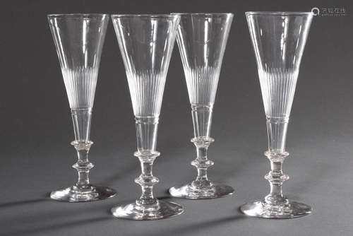 4 flute glasses with a fine half surface grinding and two pr...