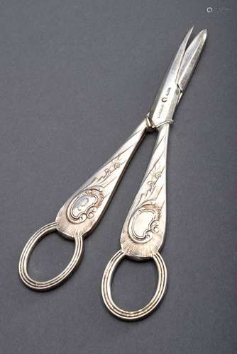 Grape scissors in neo-rococo pattern with monogram 