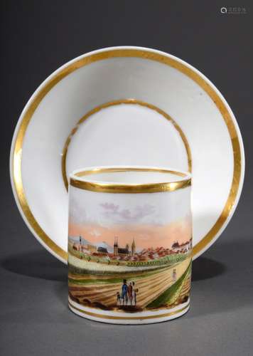 Finely painted porcelain view cup 