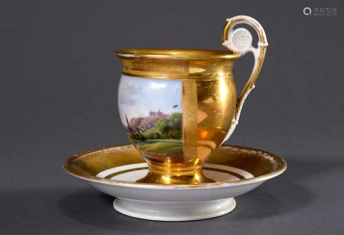 Wallendorf view cup with fine painting 