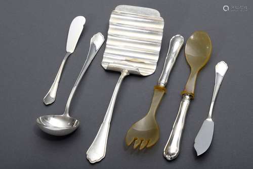 6 Various pieces of serving cutlery with 