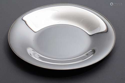 Danish plate with delicate pearl rim, designed by Ewald Niel...