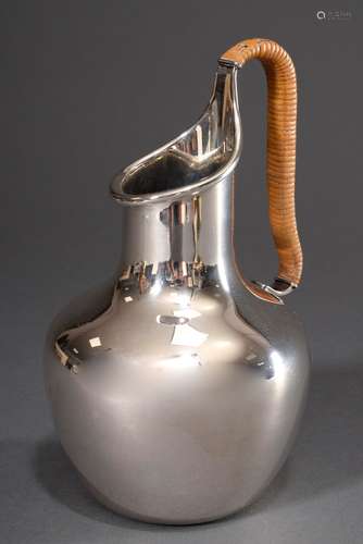 Danish Midcentury jug with bast handle in bulbous form, MM: ...